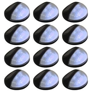 vidaXL Outdoor Solar Wall Lamps LED 12 pcs Round Black