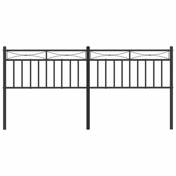 vidaXL Metal Headboard Black 180 cm