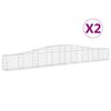 vidaXL Arched Gabion Baskets 2 pcs 400x30x40/60 cm Galvanised Iron