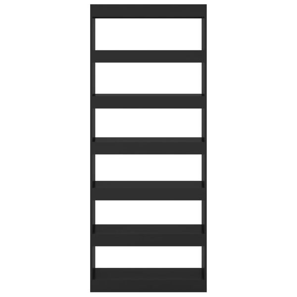 vidaXL Book Cabinet/Room Divider Black 80x30x198 cm Engineered Wood