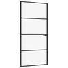 vidaXL Interior Door Black 93x201,5 cm Tempered Glass&Aluminium Slim