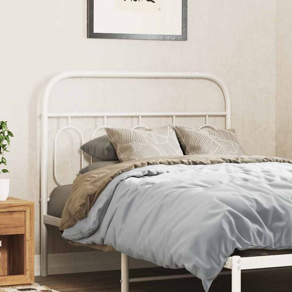 vidaXL Metal Replace Headboard White 100 cm
