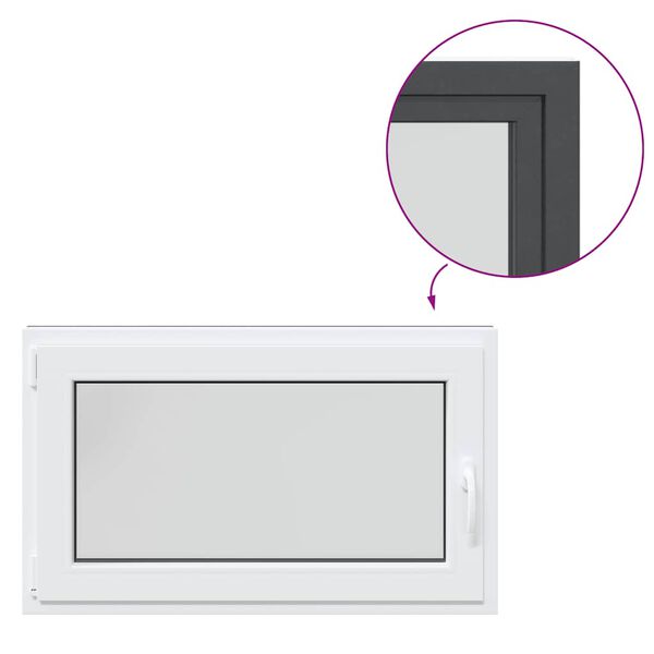 vidaXL Basement Window "RISOR" 100x60 cm Tilt&Turn DIN Left Anthracite