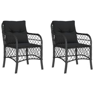 vidaXL Garden Chair | Set of 2 | Black