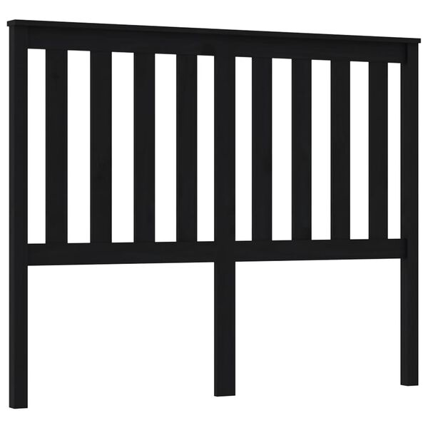 vidaXL Bed Headboard Black 126x6x101 cm Solid Wood Pine