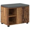 vidaXL Hall Bench Old Wood 60 x 38 x 46 cm Engineered Wood and Fabric