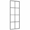 vidaXL Sliding Door with Hardware Set Black 76x205 cm ESG Glass