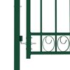 vidaXL Fence Gate with Spikes Steel 100x125 cm Green