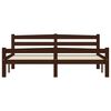 vidaXL Bed Frame without Mattress Dark Brown Solid Pinewood 160x200 cm (322086+321988)