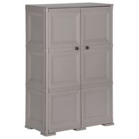 vidaXL Plastic Cabinet 79x43x125 cm Wood Design Grey