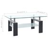 vidaXL Coffee Table Grey and Transparent 95x55x40 cm Tempered Glass