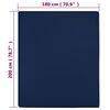 vidaXL Jersey Fitted Sheets 2 pcs Navy Blue 180x200 cm Cotton
