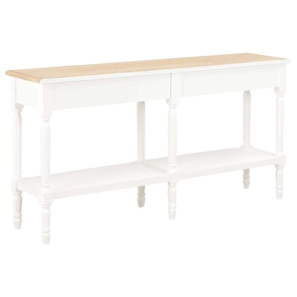vidaXL Table with Drawer White Wood