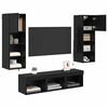 vidaXL TV Wall Units Wall-mounted 5 pcs Black Oak Engineered Wood