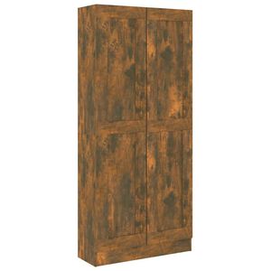 vidaXL Book Cabinet Smoked Oak 82,5x30,5x185,5 cm Engineered Wood