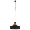 vidaXL Industrial Hanging Lamp Black Iron & Solid Wood 35 cm E27