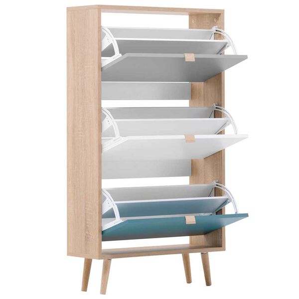 Finori Shoe Cabinet 42 Sonoma Oak and Tricolour