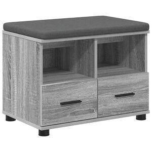 vidaXL Hall Bench with Cushion with Drawer Grey Sonoma 60 x 38 x 46 cm