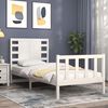 vidaXL Bed Frame without Mattress White Small Single Solid Wood Pine