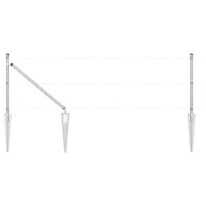 vidaXL Fence Posts Manual 13 pcs Silver Ø32mm 80 cm Galvanised steel