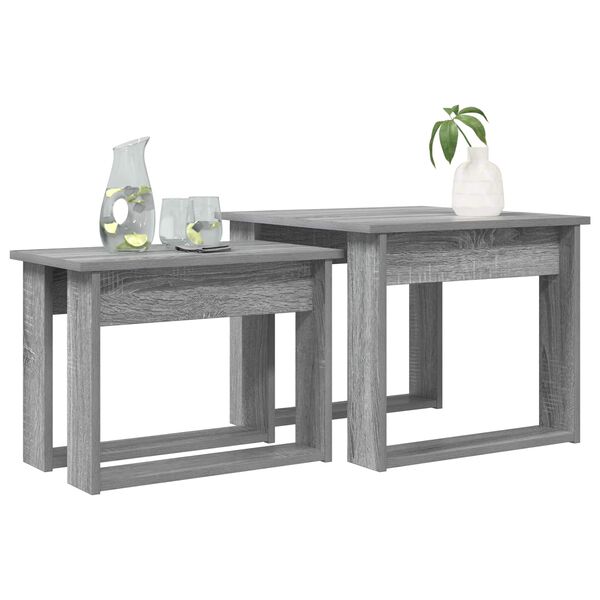 vidaXL Coffee Table Set 2 pcs Grey Sonoma Engineered Wood