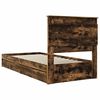 vidaXL Storage Bed with Drawer Smoked Oak 90 x 200 cm Engineered Wood
