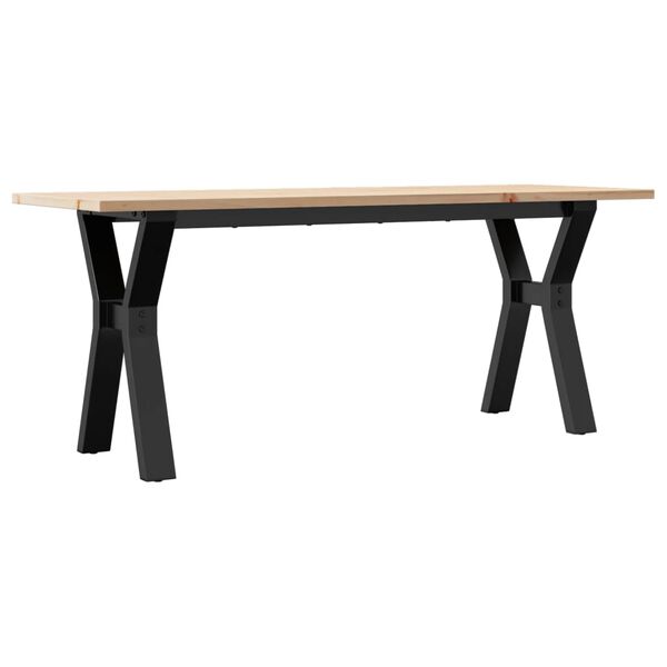 vidaXL Coffee Table Y-Frame 110x40x45 cm Solid Wood Pine and Steel