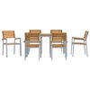 vidaXL Garden Dining Set 7 pcs Grey and brown Solid acacia wood