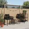 vidaXL Outdoor Furniture Set with Cushion 3 pcs Black PE Rattan