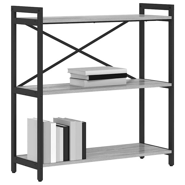 vidaXL Bookshelf Grey sonoma 80 x 30 x 85 cm Engineered Wood