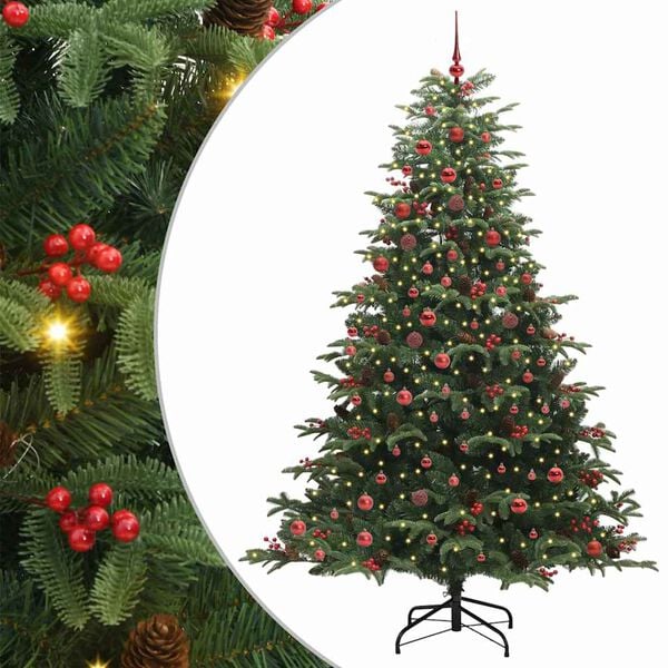 vidaXL Artificial Christmas Tree with 300 LEDs with Stand Green 210 cm