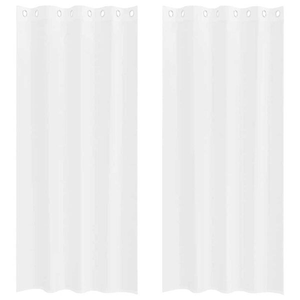 vidaXL Voile Curtain with Curtains 2 pcs White 245 x 140 cm Polyester