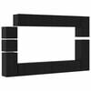 vidaXL TV Cabinet Set 9 pcs Black Oak Engineered Wood