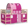 vidaXL Kids' Loft Bed with Tunnel without Mattress Pink 90x190cm