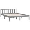 vidaXL Bed Frame without Mattress Grey Solid Wood Pine King Size