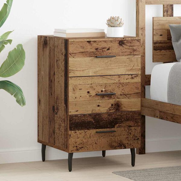 vidaXL Bedside Cabinet Old Wood 40 x 40 x 66 cm Engineered Wood
