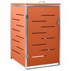 vidaXL Single Wheelie Bin Shed 69x77.5x115 cm Stainless Steel