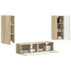 vidaXL TV Cabinet Set Wall-mounted 2 pcs Sonoma Oak Engineered Wood