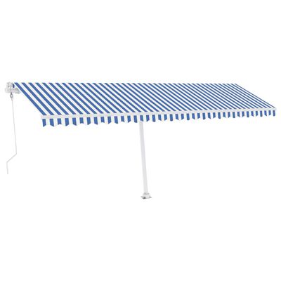 vidaXL Automatic Awning with LED&Wind Sensor 600x300 cm Blue and White