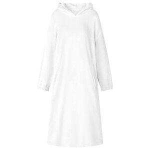 vidaXL Blanket Hoodie White L Flannel