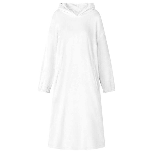 vidaXL Blanket Hoodie White L Flannel