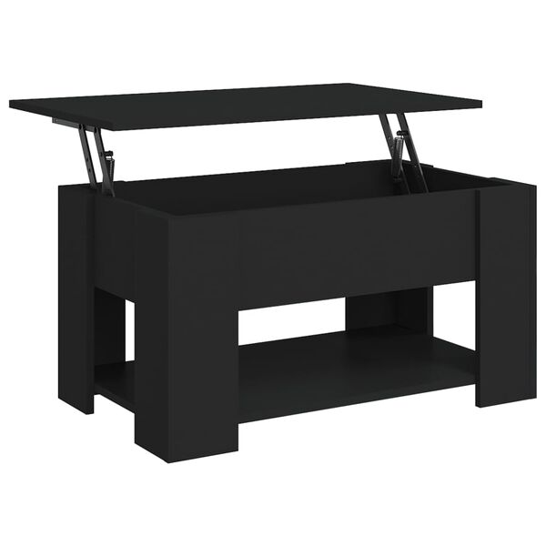 vidaXL Coffee Table Black 79x49x41 cm Engineered Wood