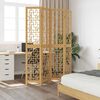 vidaXL Room Divider 4 Panels Brown Solid Wood Paulownia