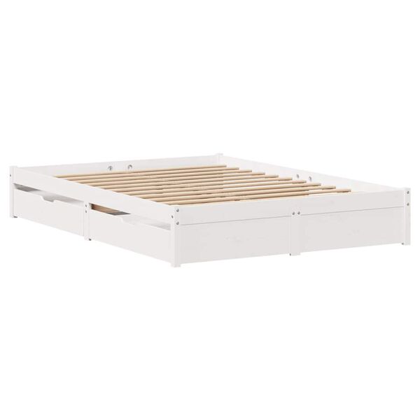 vidaXL Bed Frame without Mattress White 120x190 cm Small Double Solid Wood Pine