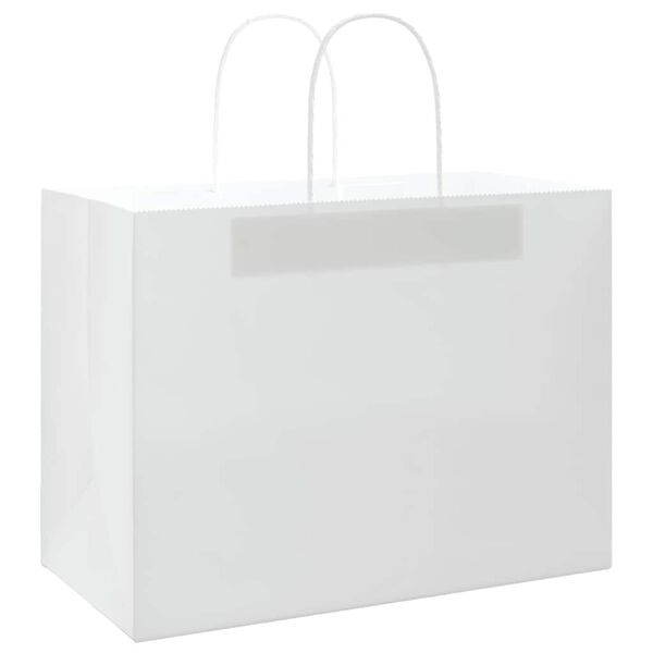 vidaXL Paper Bags 250 pcs with Handles White 32x17x25 cm
