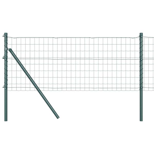 vidaXL Fence with Post Green 0.6 x 50 m Steel and PVC