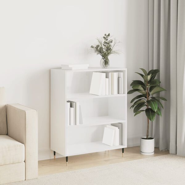 vidaXL Bookcase High Gloss White 69.5x32.5x90 cm Engineered Wood