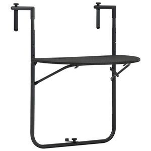 vidaXL Hanging Balcony Table Brown 60x64x83.5 cm Plastic Rattan Look