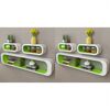 vidaXL Wall Cube Shelves 6 pcs Green and White
