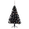 vidaXL Artificial Pre-lit Christmas Tree Black 150 cm PVC